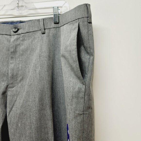 Haggar Dress pants Mens Straight Fit Premium No Iron Size 40x30 Htr Grey - Picture 13 of 14